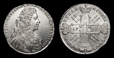 Рубль 1728 года. Тип 1728-1729 годов