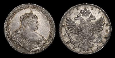 Рубль 1738 года, СПБ. Тип 1738-1739 годов. Портрет Т.Лефкена
