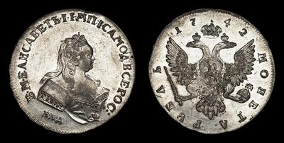 Рубль 1742 года, ММД. Тип 1742-1743 годов