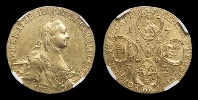 10 Рублей 1764 года, СПБ TI. Тип 1764-1765 годов, т.н. 