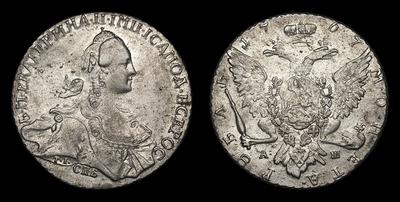 Рубль 1767 года, СПБ ТI АШ. Тип 1766-1768 годов, т.н. 