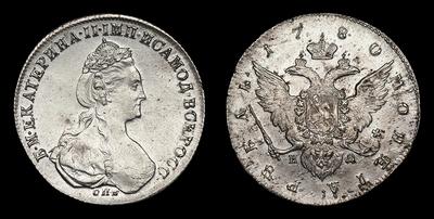 Рубль 1780 года, СПБ ИЗ. Тип 1777-1782 годов