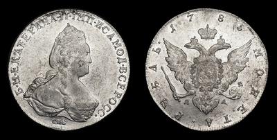 Рубль 1785 года, СПБ TI ЯА. Тип 1783-1796 годов