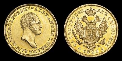 25 Злотых 1825 года, IB. Тип 1822-1825 годов