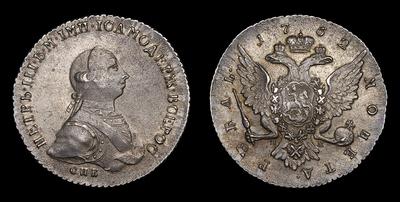 Рубль 1762 года, СПБ НК