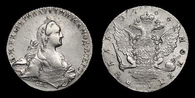 Рубль 1766 года, СПБ TI АШ. Тип 1766-1772 годов