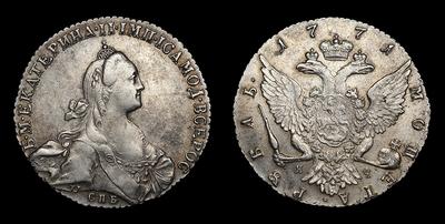 Рубль 1771 года, СПБ TI ЯЧ