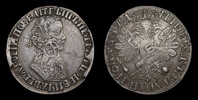 Рубль 1704 года. Перечекан из талера (Гамбург)