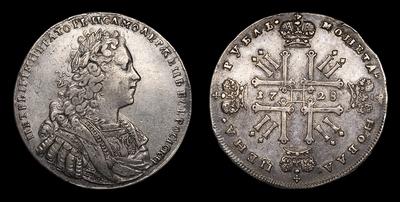 Рубль 1728 года. Тип 1728-1729 годов