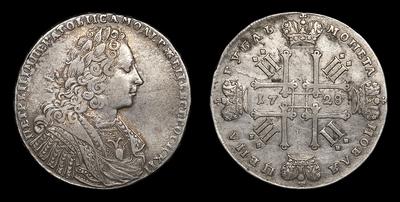 Рубль 1728 года. Тип 1728-1729 годов