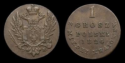 Грош 1824 года, IB. Тип 1816-1825 годов. Варшавский монетный двор