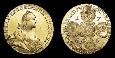 10 Рублей 1766 года, СПБ ТI. Санкт-Петербургский монетный двор