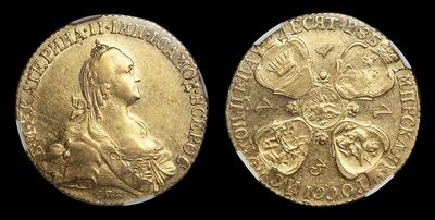 10 Рублей 1773 года, СПБ TI. Санкт-Петербургский монетный двор