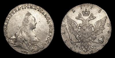 Рубль 1775 года, ММД СА. Тип 1770, 1775 годов. Красный монетный двор