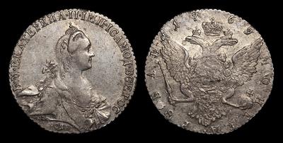 Рубль 1769 года, СПБ TI СА. Тип 1766-1772 годов. Санкт-Петербургский монетный двор