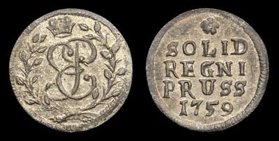 Солид 1759 года. Тип 1759-1761 годов. Кенигсбергский монетный двор