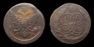 5 Копеек 1760 года, ММ. Тип 1758-1761 годов. Красный монетный двор