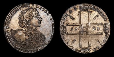 Рубль 1723 года, ОК. Красный монетный двор