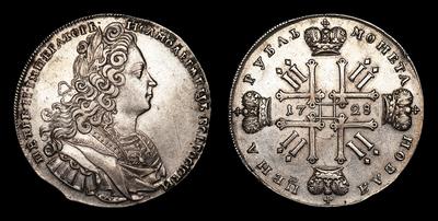 Рубль 1728 года. Кадашевский монетный двор