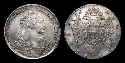 Рубль 1736 года. Кадашевский монетный двор