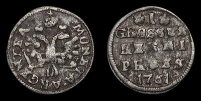 Грош 1761 года. Тип 1759-1761 годов. Кенигсбергский монетный двор