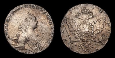 Рубль 1770 года, ММД ДМ. Тип 1767-1770, 1775 годов. Красный монетный двор