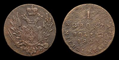 Грош 1823 года, IB. Тип 1822-1825 годов. Варшавский монетный двор