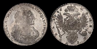 Рубль 1736 года. Тираж 1 047 209 штук. Кадашевский монетный двор