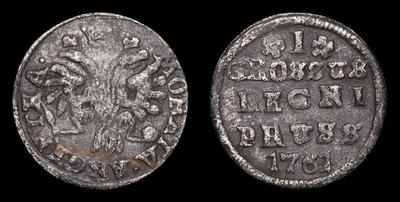 Грош 1761 года. Тип 1759-1761 годов. Кенигсбергский монетный двор