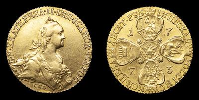 10 РУБЛЕЙ 1773 ГОДА, СПБ TI. САНКТ-ПЕТЕРБУРГСКИЙ МОНЕТНЫЙ ДВОР
