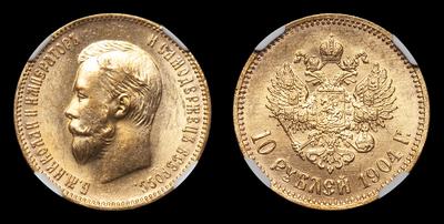 10 Рублей 1904 года, АР. Санкт-Петербургский монетный двор