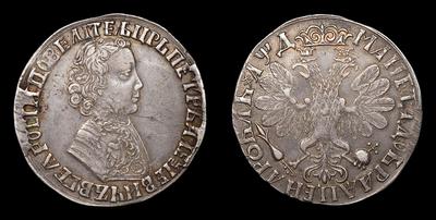 Рубль 1704 года. Тираж неизвестен. Красный монетный двор. Гравер Ф.Алексеев